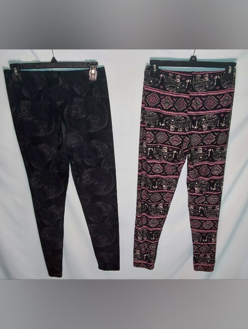 Printed Black & Pink Stretch Leggings - Women's Fashion